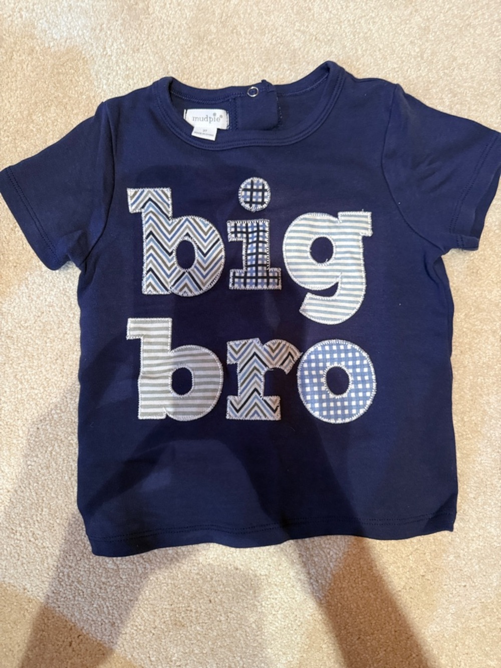 Mud Pie Navy Blue "Big Bro" Short Sleeve Tee